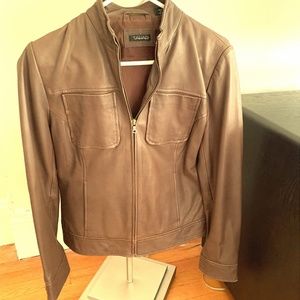 Tahari Brown Leather Jacket